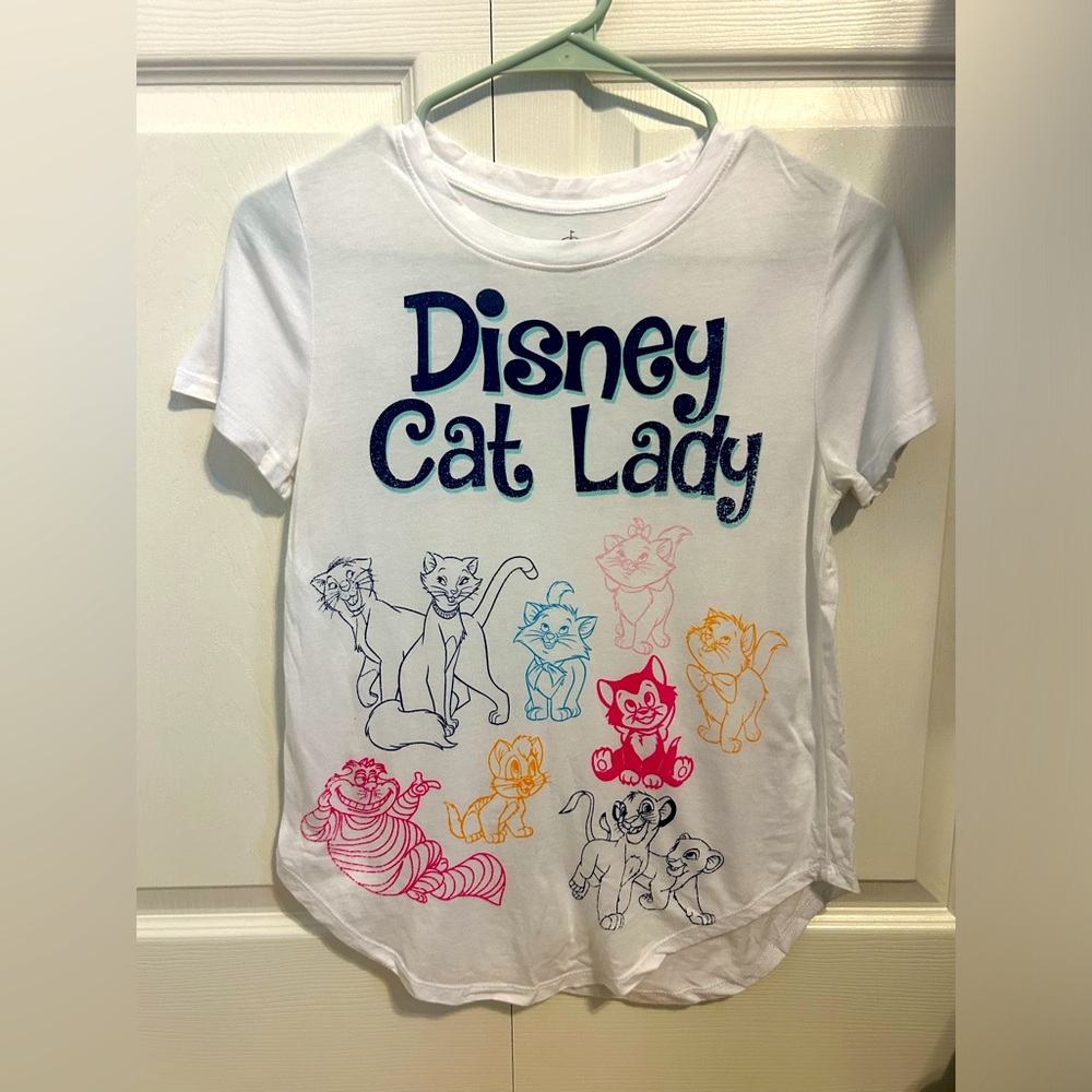Disney Cat Lady women’s XS white t-shirt
